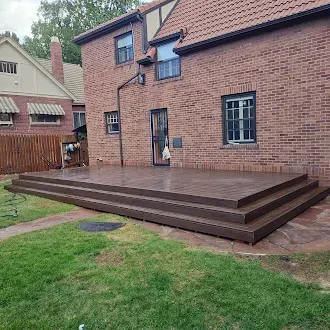 Large raised backyard deck