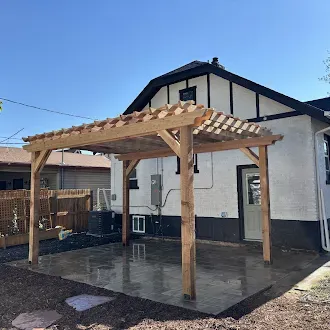 Large wooden pergola