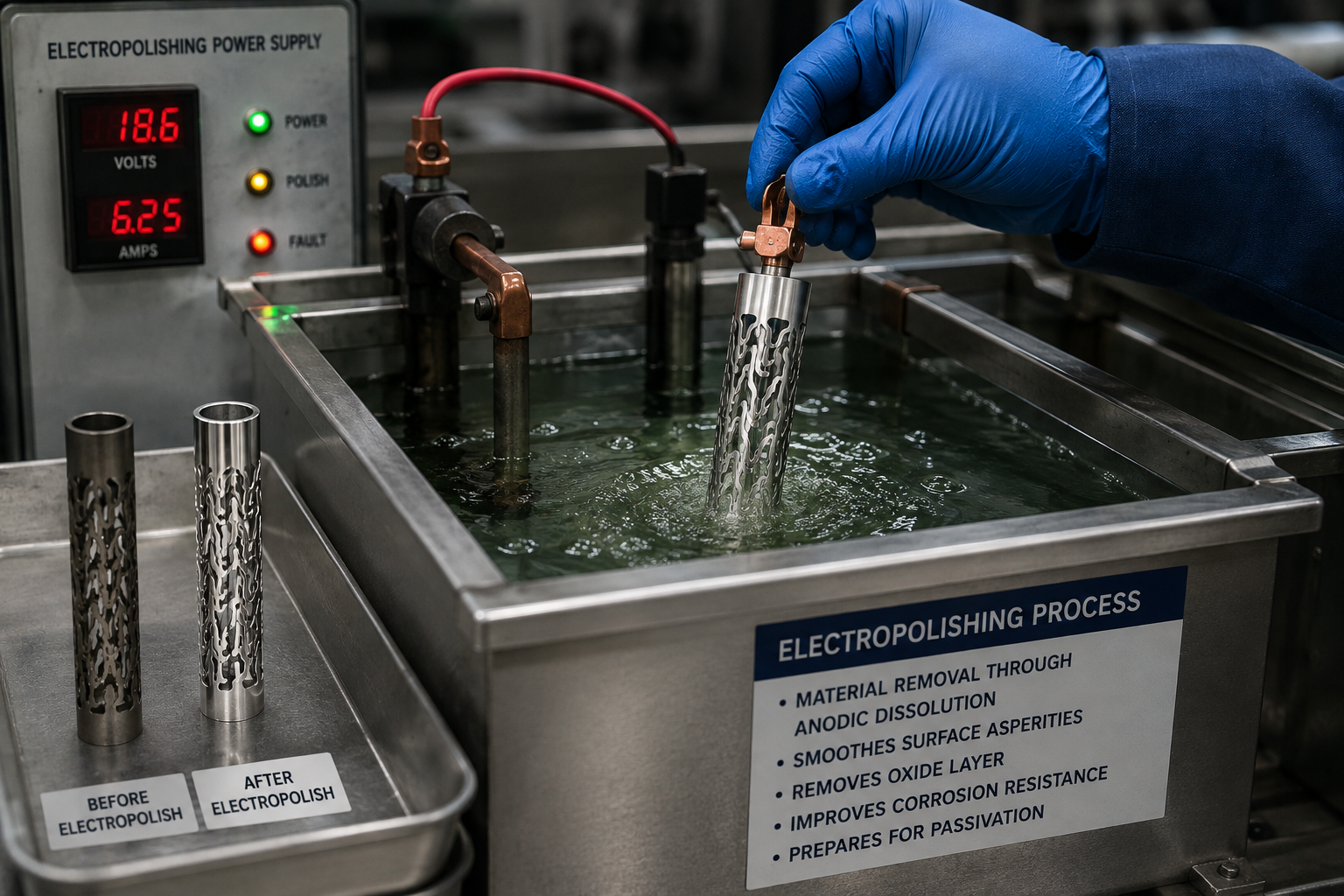 Nitinol Electropolishing: Flash vs. Precision Material Removal