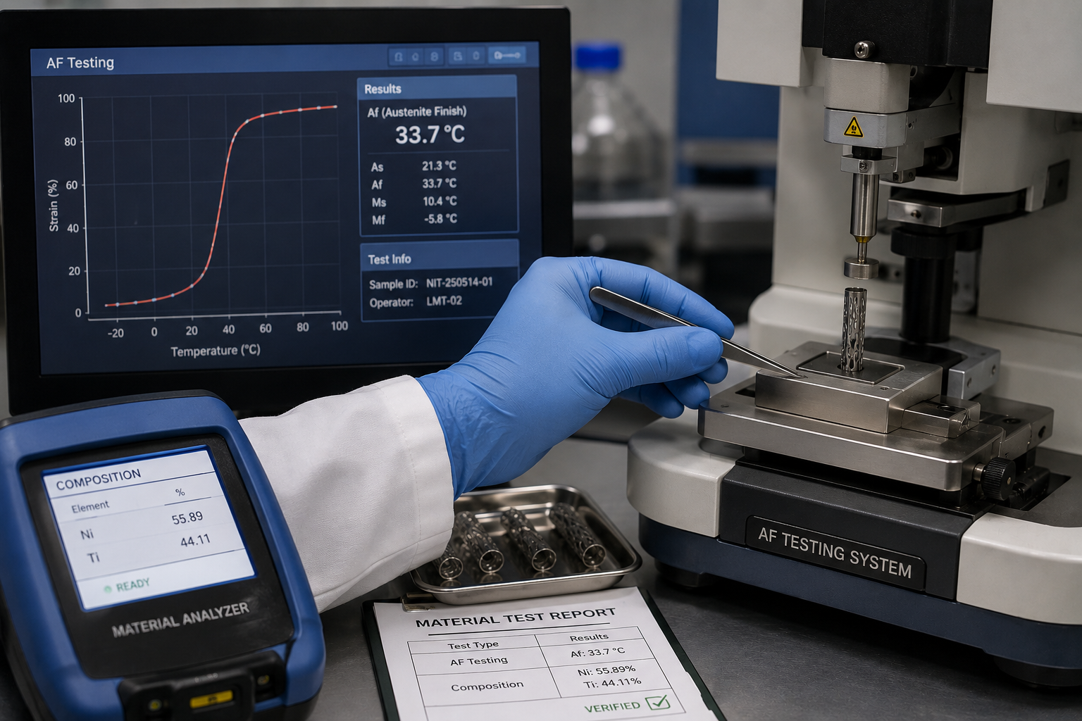 Nitinol Testing: AF Testing and Material Composition