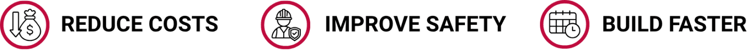Traditional supports and strip shown with an X, compared with open clear floors shown with a check