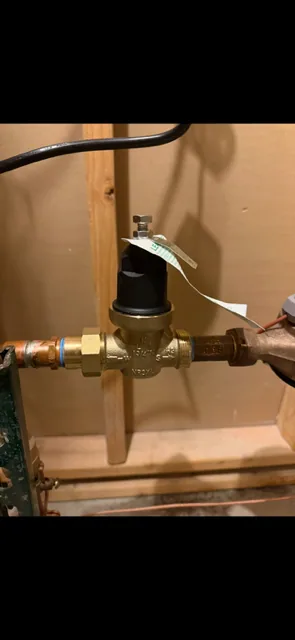 New pressure reducing valve installed and adjusted to 60 PSI