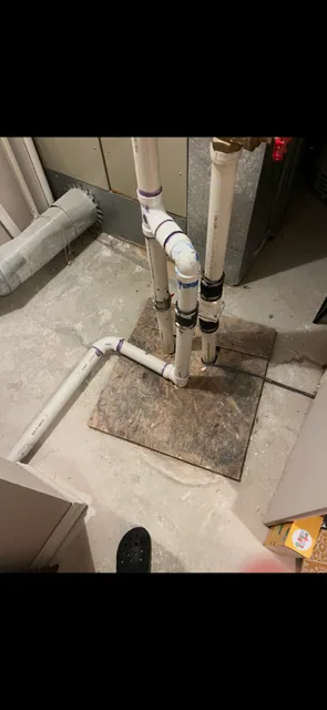 Wooden platform built over a failed sewage ejector pit