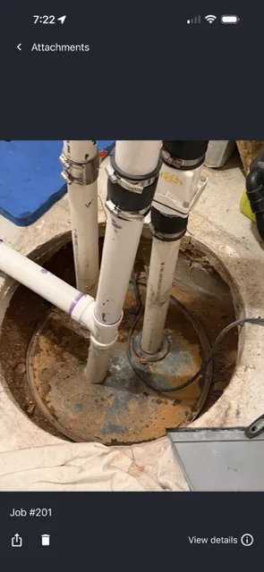 Sewage ejector pit too low, needing an extension kit