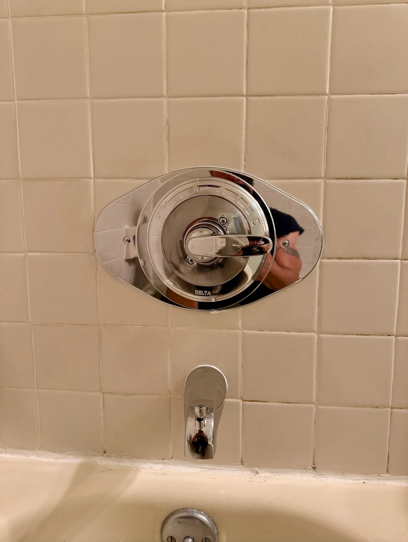 Completed shower valve with Delta classic chrome trim