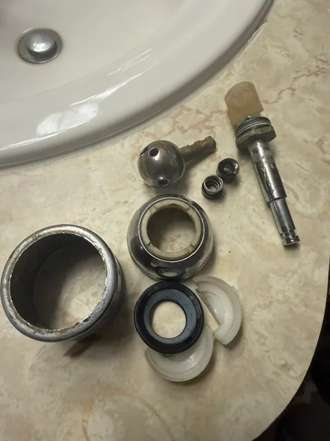 All internal parts removed from Delta shower valve