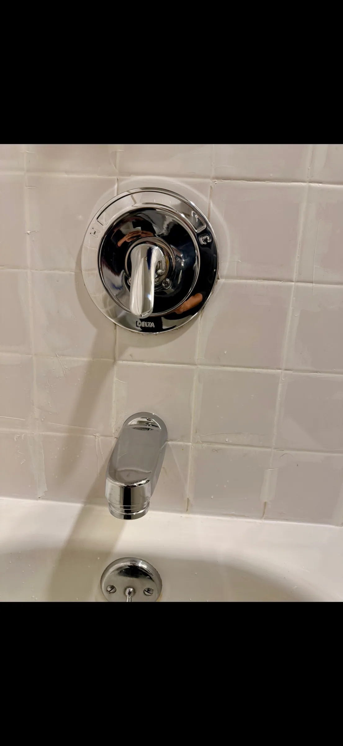 Completed Delta shower valve rebuild with chrome trim