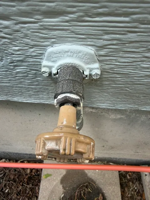 Old outside hose bib before replacement