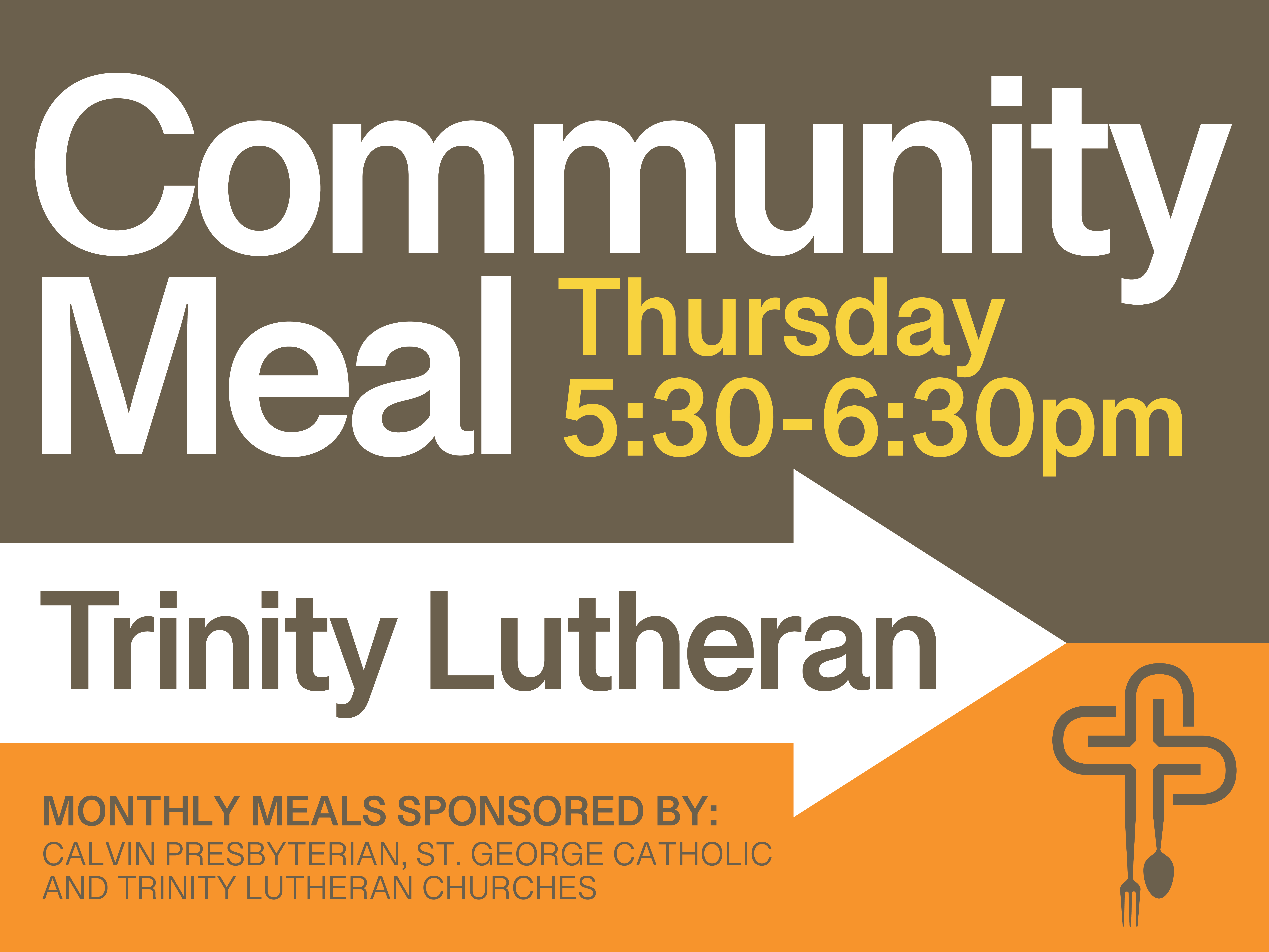 Community Meal yard sign