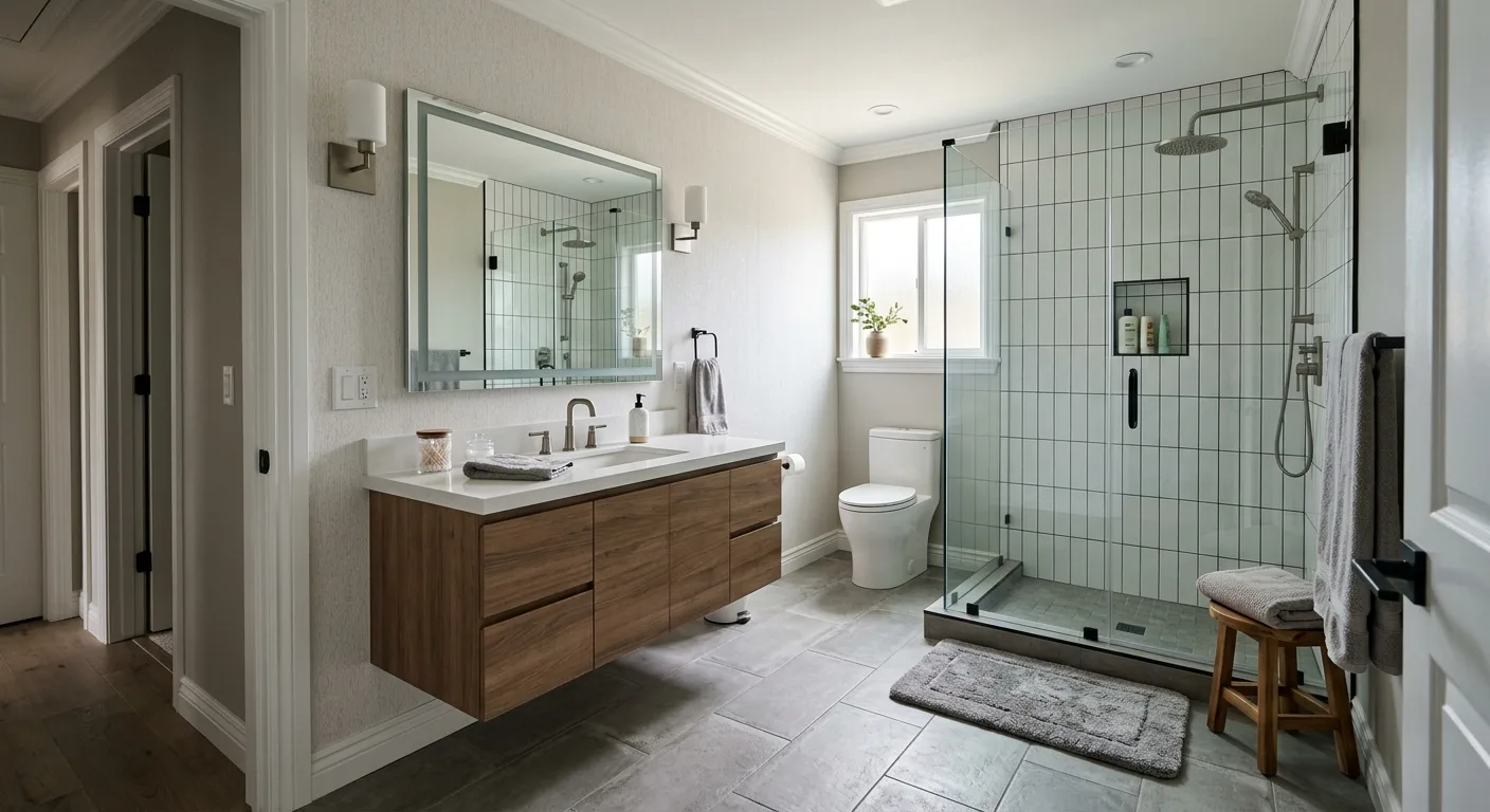 bathroom gut outs work, project example in Cerritos, CA