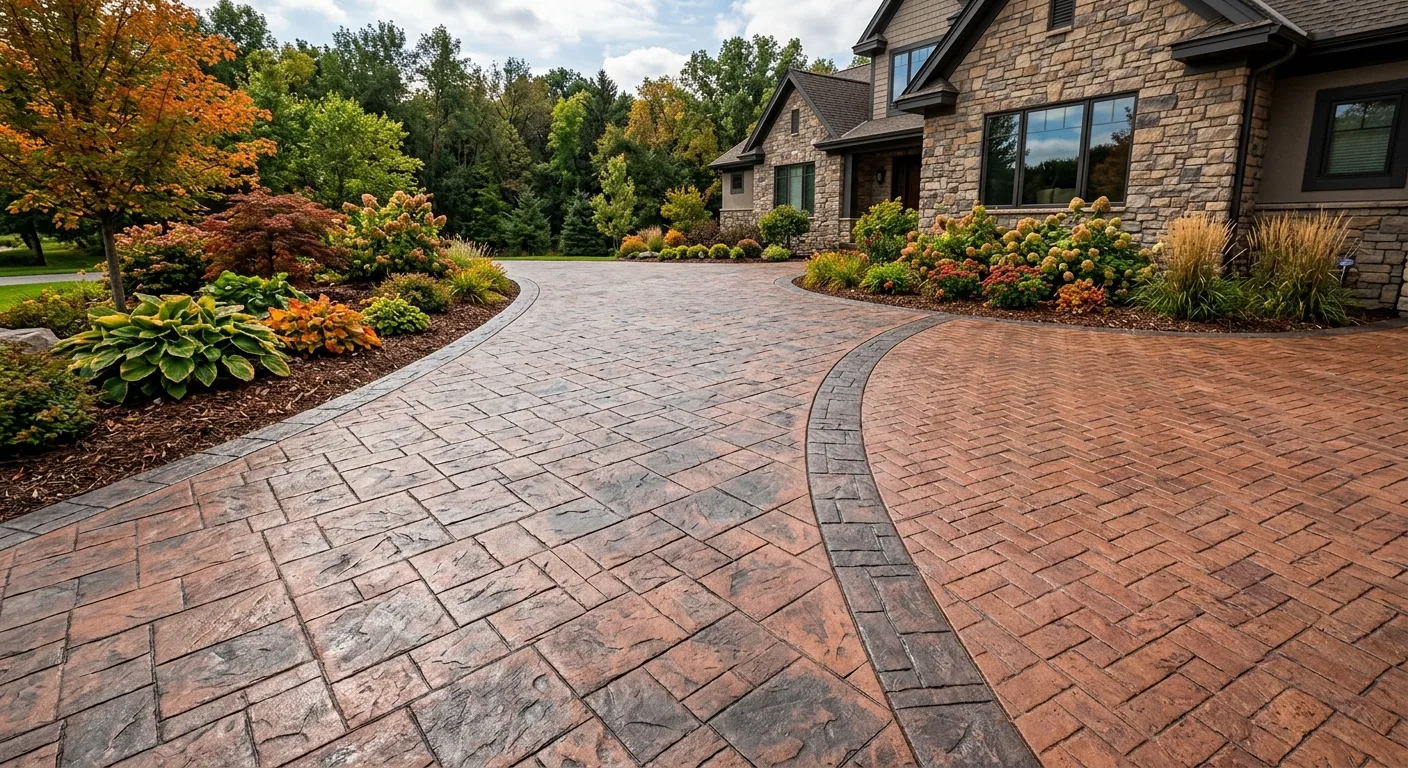 Stamped Concrete with Unlimited Pattern and Color Options