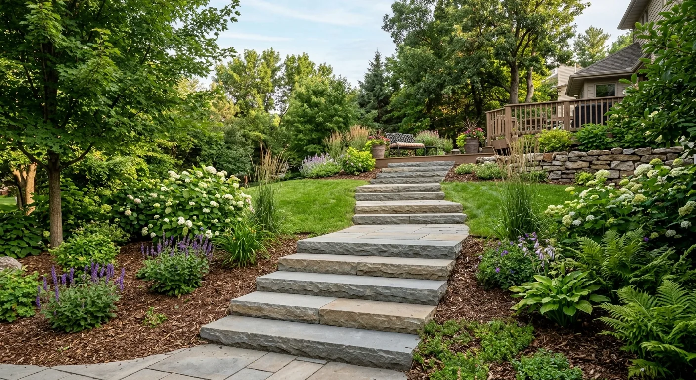 Finished concrete steps and walkway repair in the Twin Cities metro