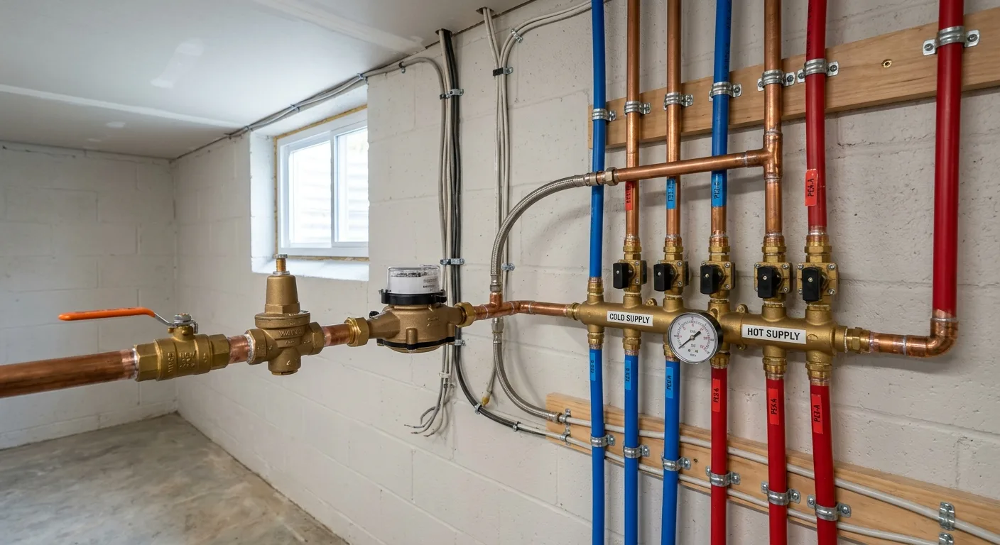 Residential plumbing work at a home in Montgomery County, Maryland
