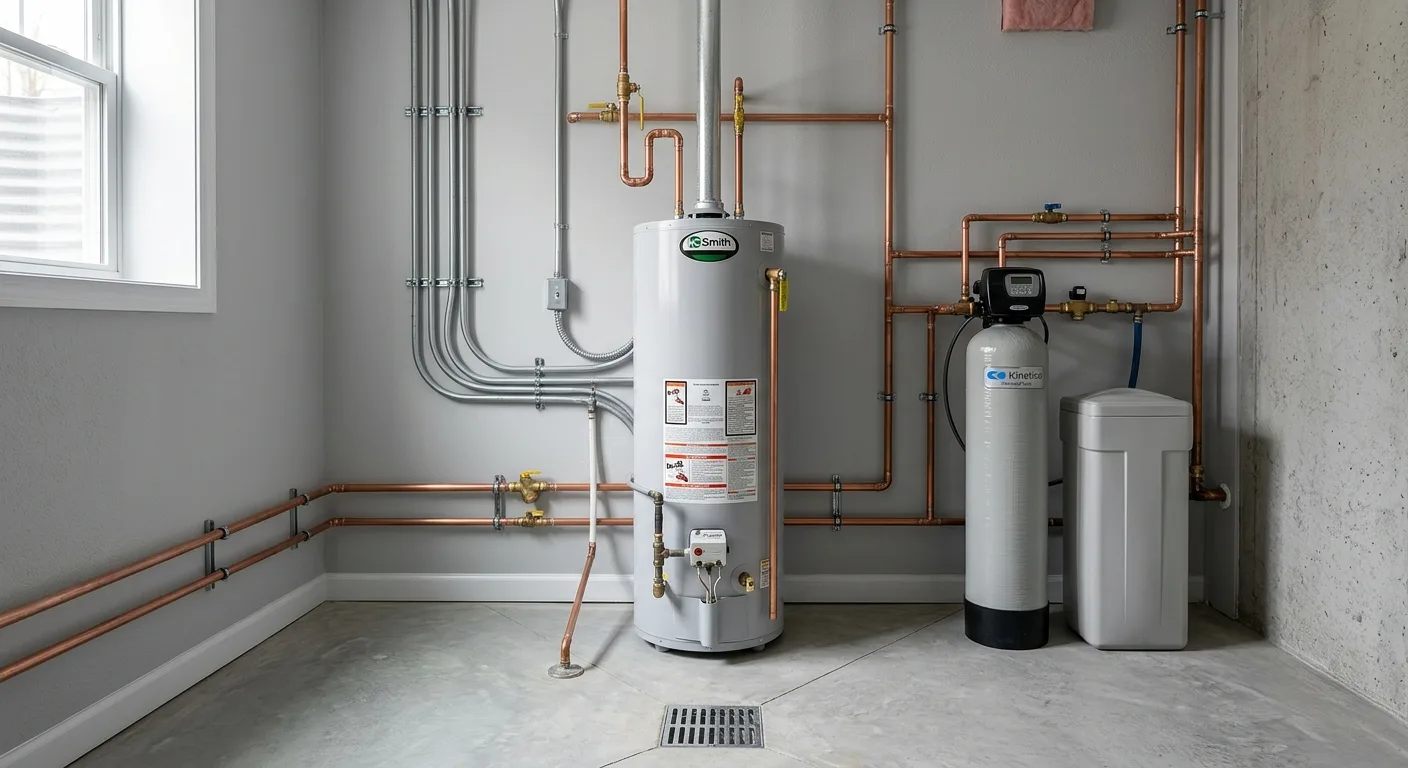 Residential plumbing work at a home in Clarksburg, Maryland