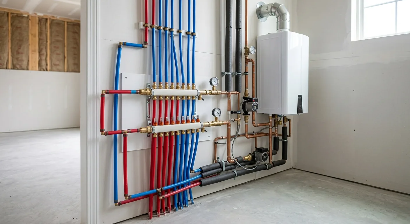 Finished plumbing detail in a Clarksburg, Maryland home