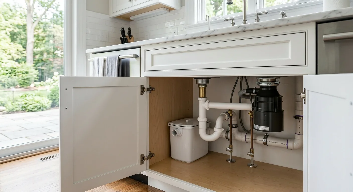 Clogged drain removal detail in a Maryland home