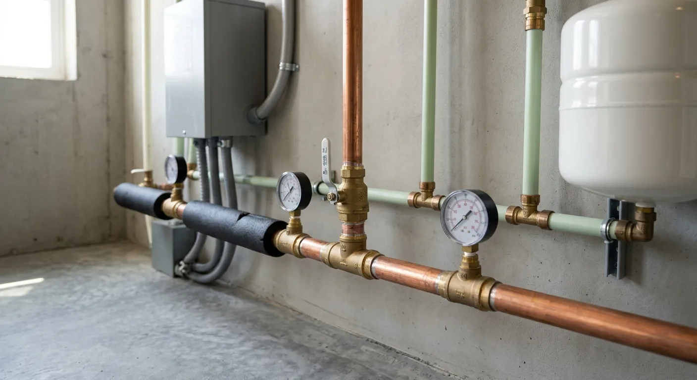 Residential plumbing work at a home in Frederick, Maryland