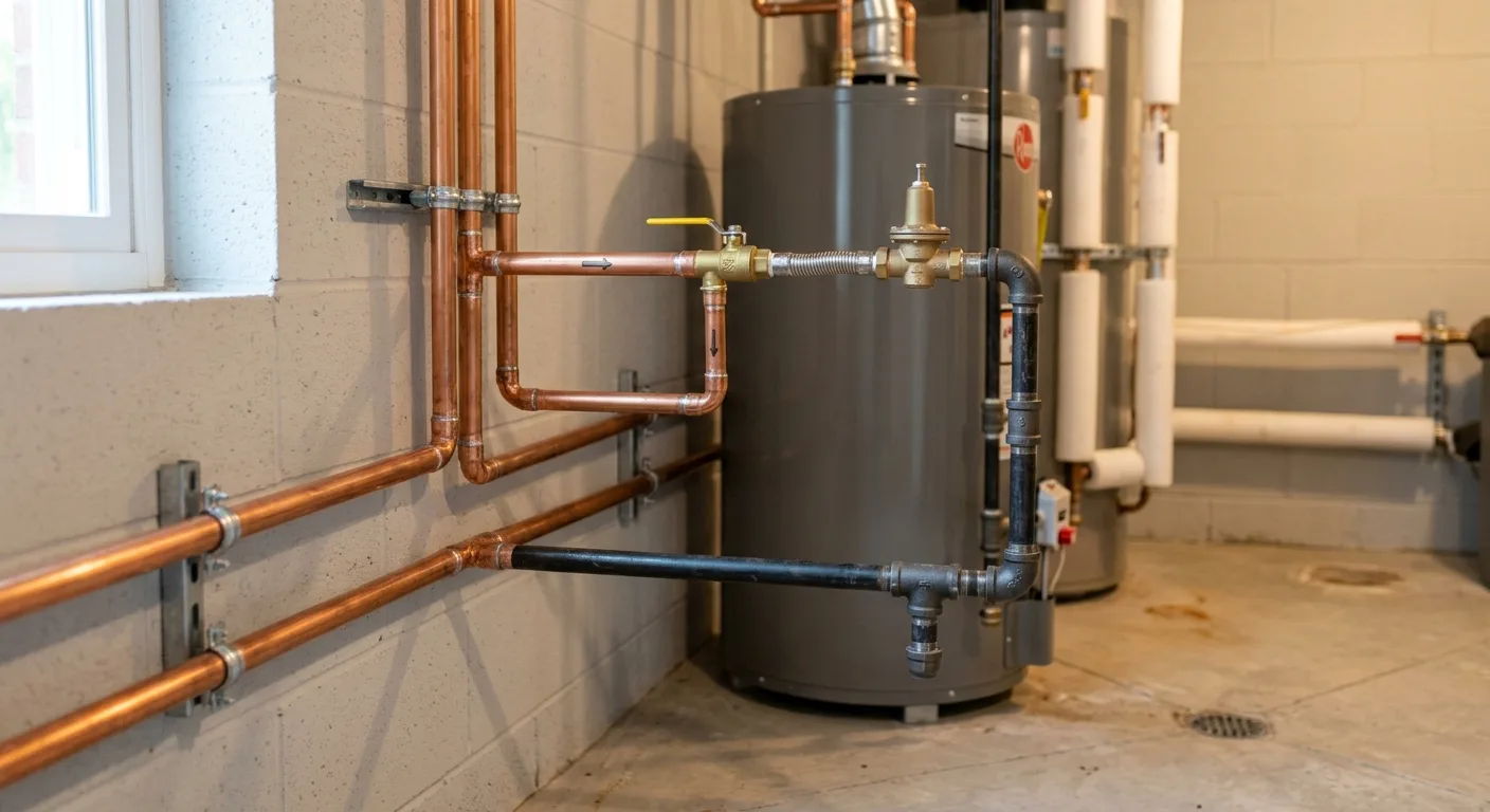 Finished plumbing detail in a Germantown, Maryland home