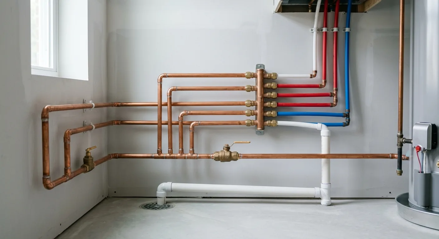 Residential plumbing work at a home in Kensington, Maryland