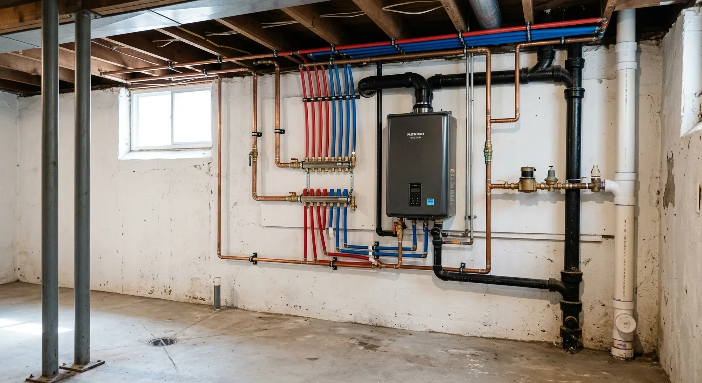 Finished plumbing detail in a Kensington, Maryland home