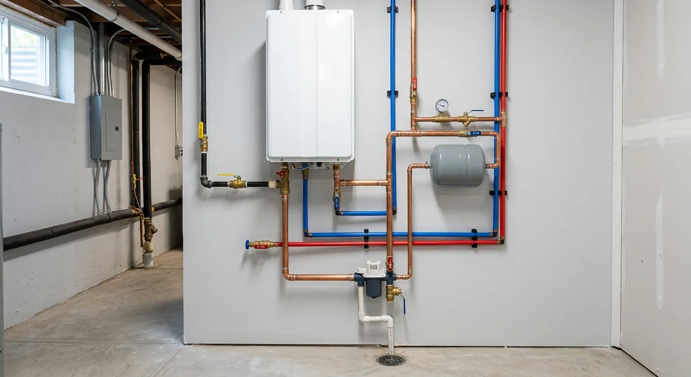 Finished plumbing detail in a Olney, Maryland home