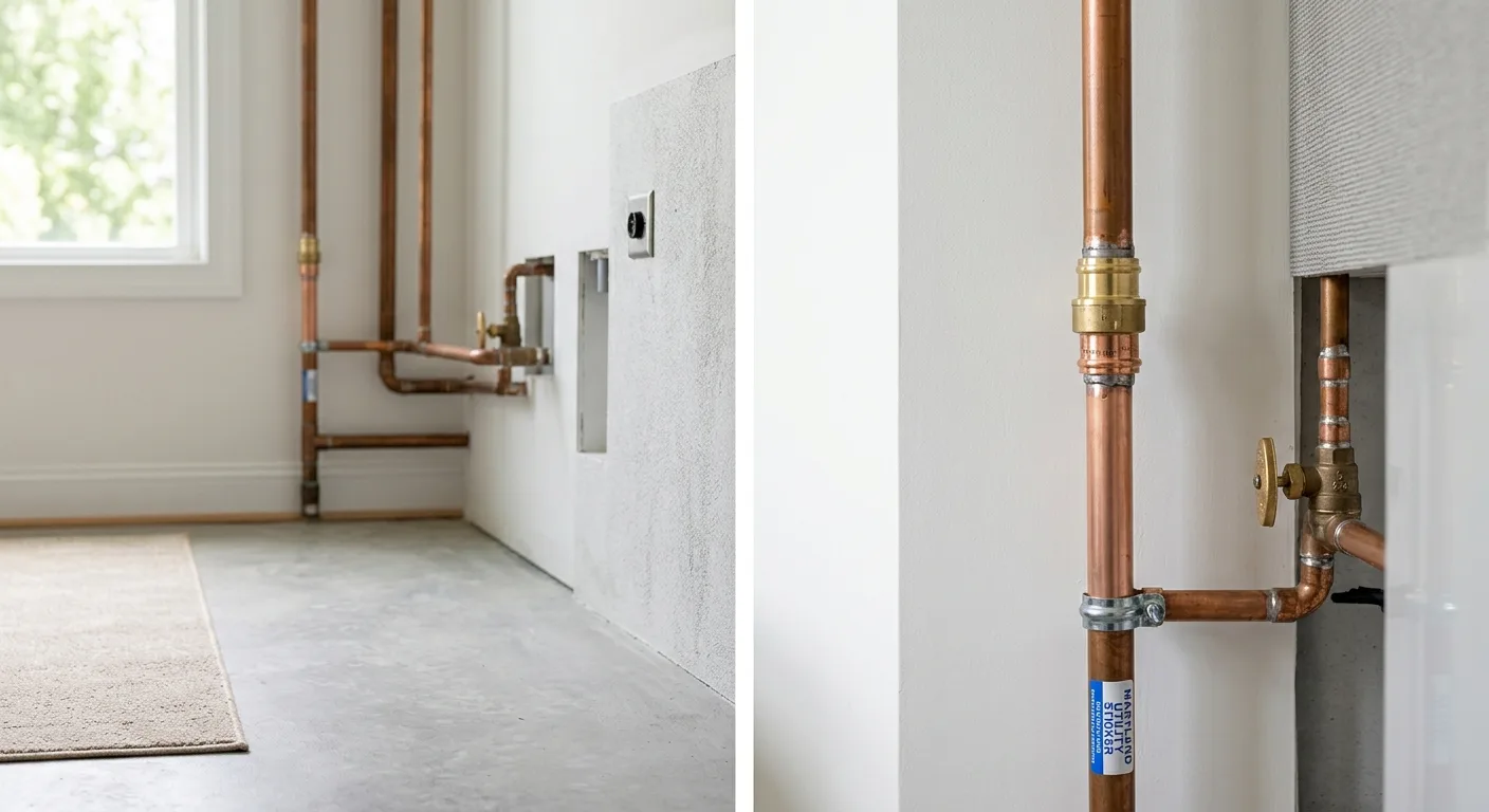 Pipe leak repair detail in a Maryland home