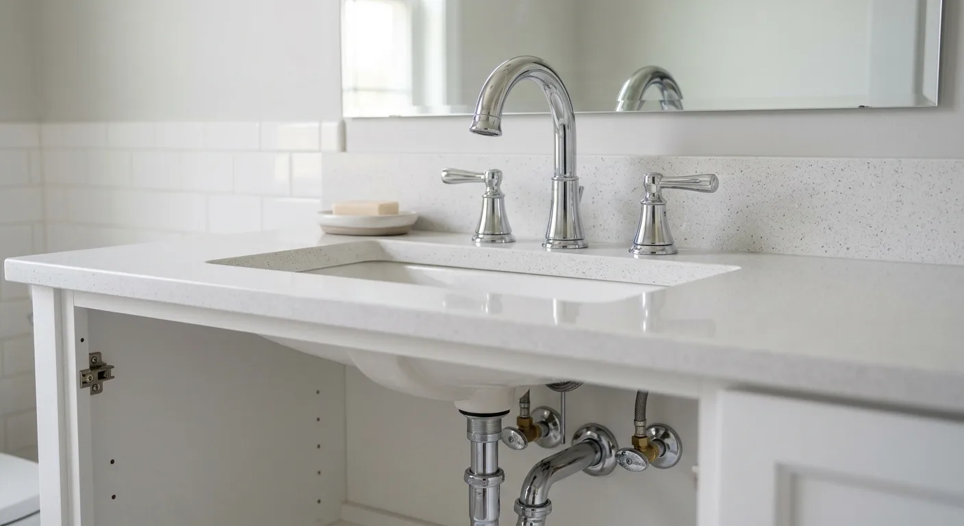 Plumbing repair detail in a Maryland home