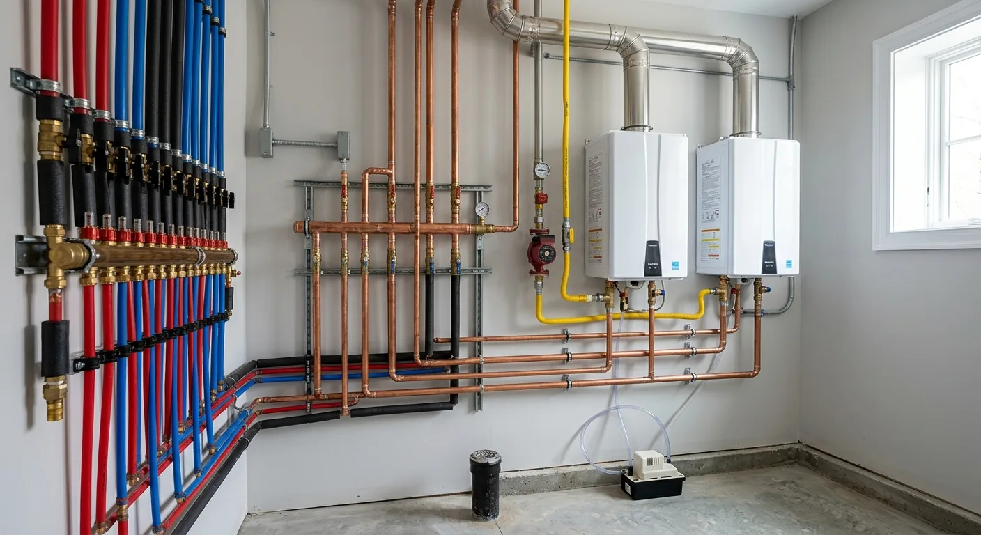 Residential plumbing work at a home in Potomac, Maryland