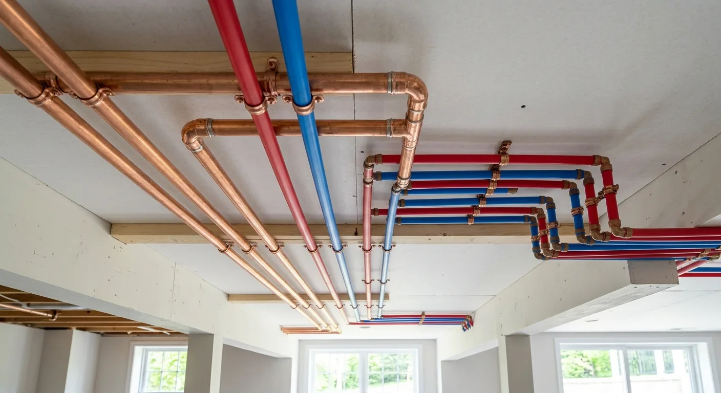 Completed repiping in a Maryland home