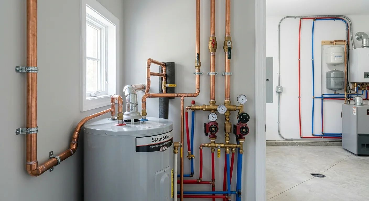 Finished plumbing detail in a Rockville, Maryland home