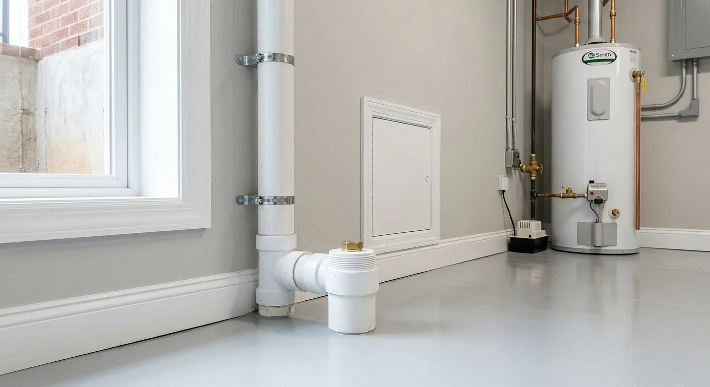Sewer line cleaning detail in a Maryland home