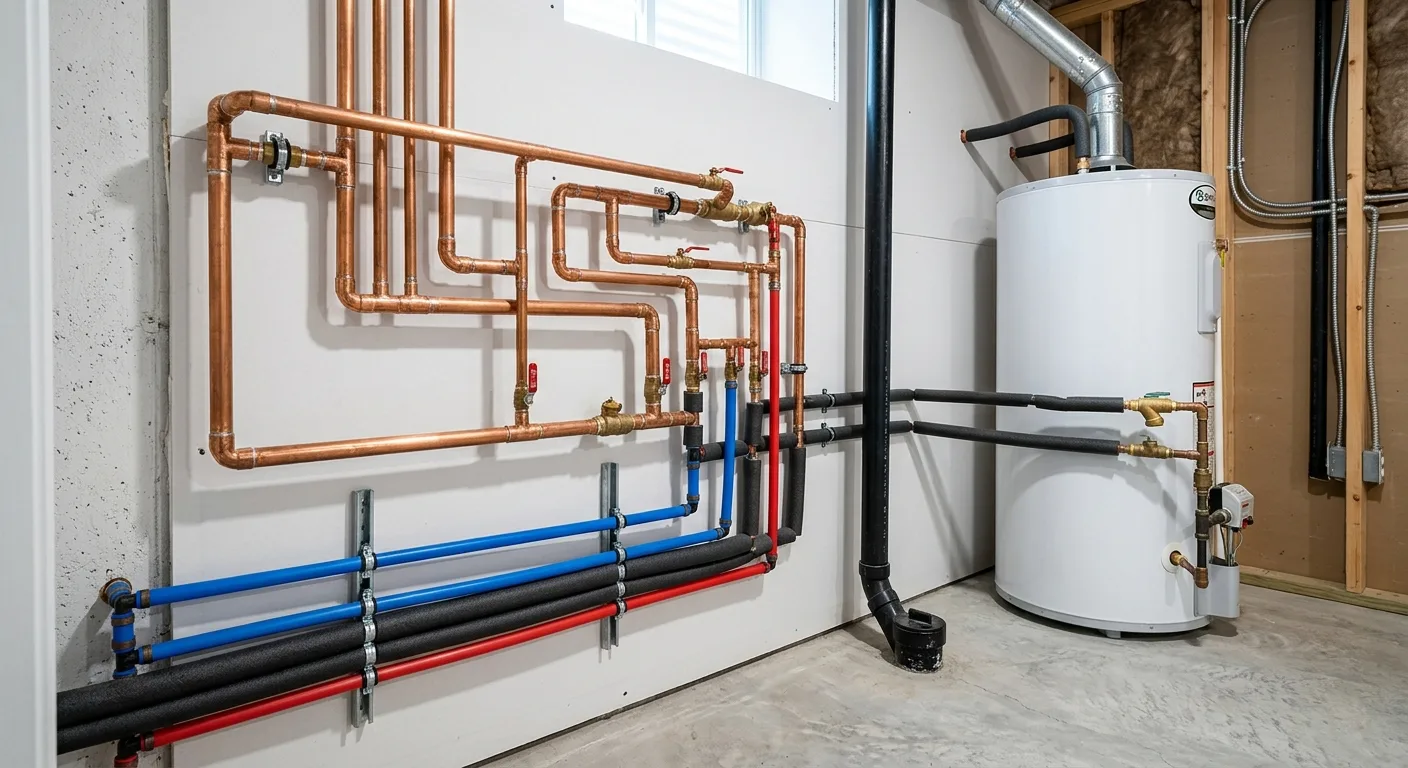 Residential plumbing work at a home in Silver Spring, Maryland