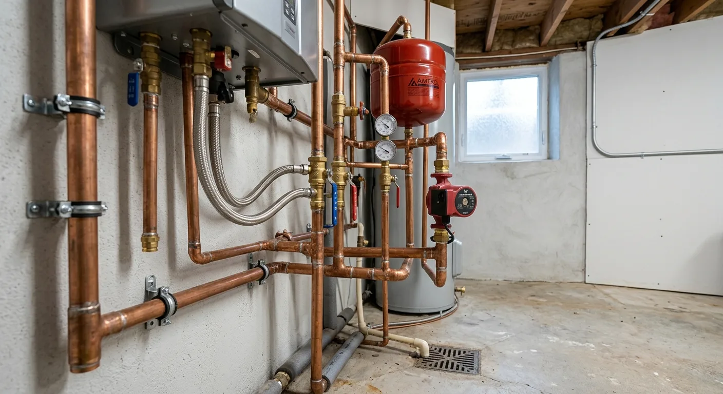 Finished plumbing detail in a Silver Spring, Maryland home