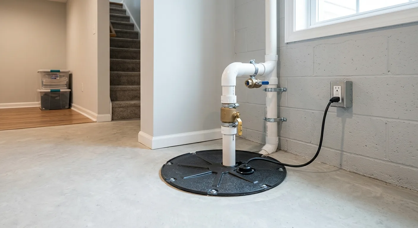 Completed sump pumps in a Maryland home