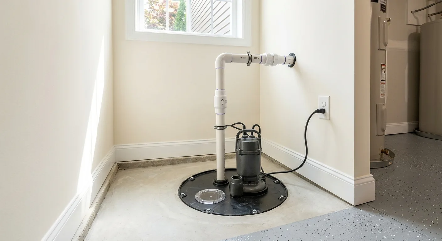 Sump pumps detail in a Maryland home