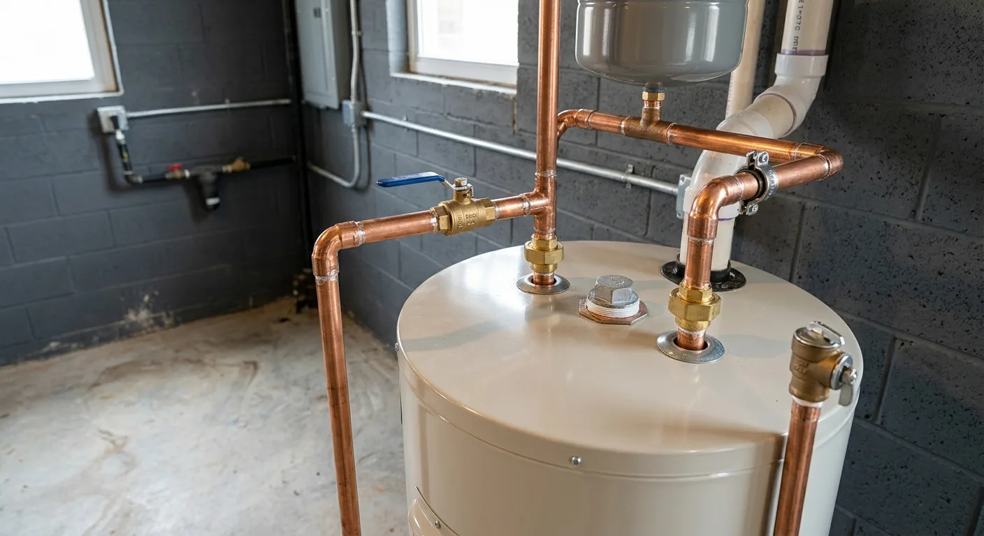 Completed water heater flushing in a Maryland home