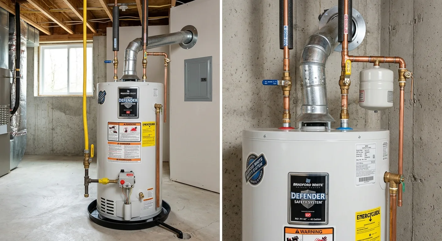 Completed water heater replacement in a Maryland home