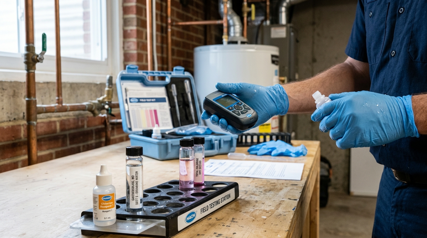 Water clarity and sediment test detail for a Montgomery County private well