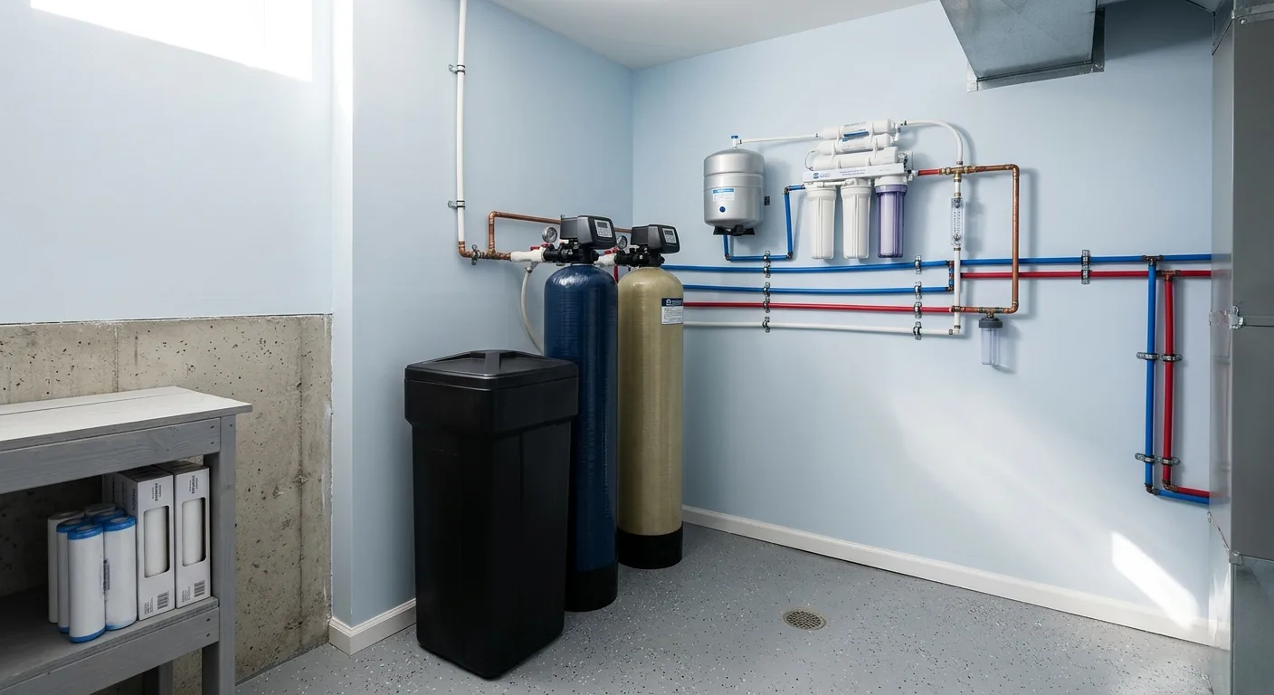 Water treatment detail in a Maryland home
