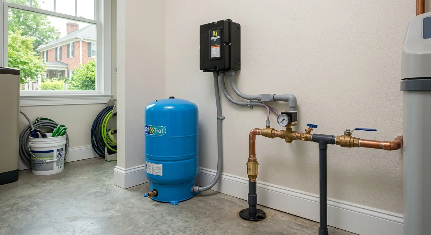 Well pump repair detail in a Maryland home