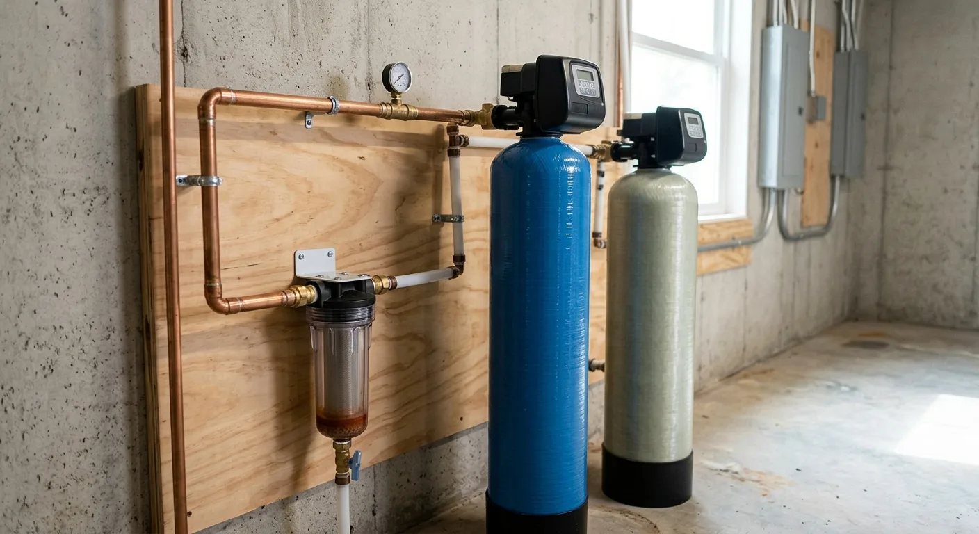 Whole house filtration detail in a Maryland home