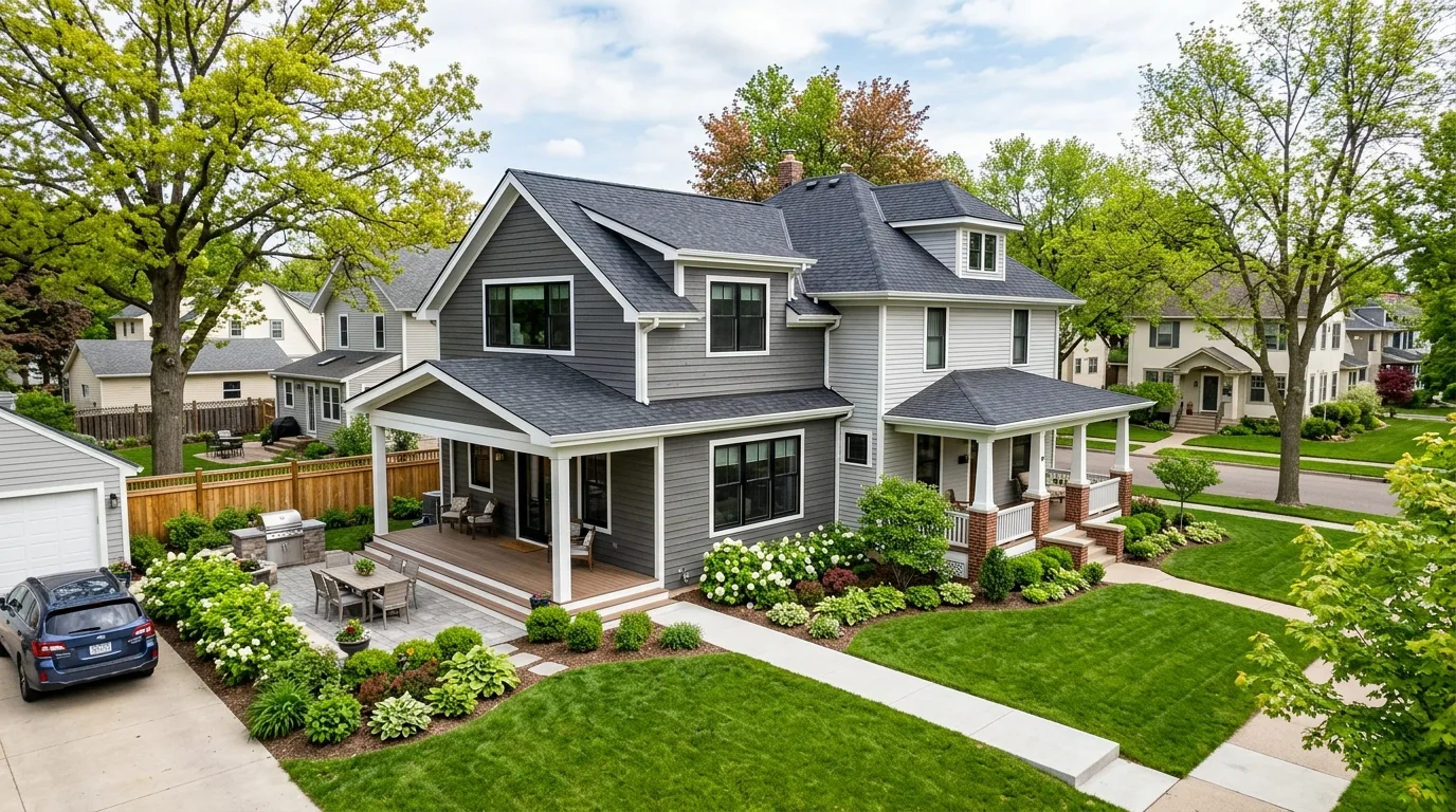 home addition construction work, project example in Columbia Heights, MN