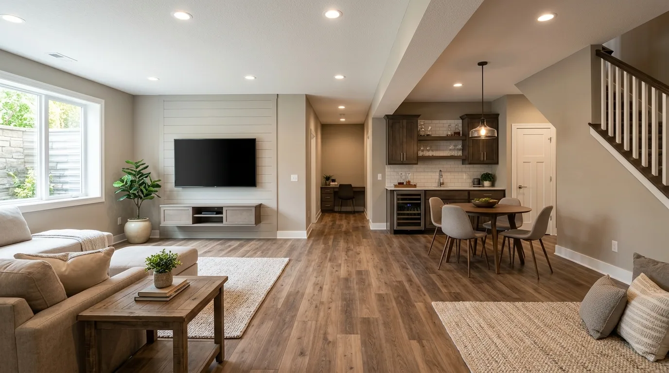 basement finishing work, project example in Frogtown, MN