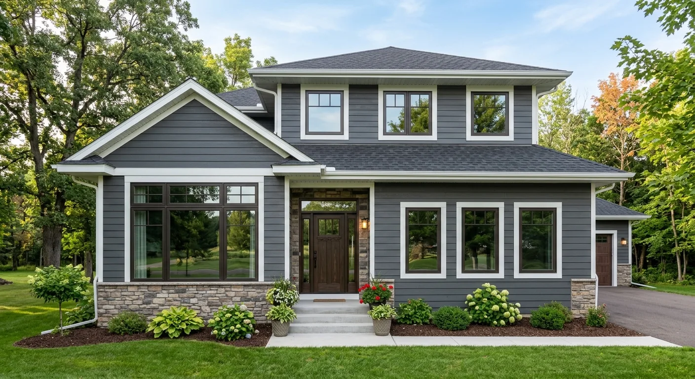 dual-pane low-E glazing set and flashed for a four-season room addition in Anoka County MN