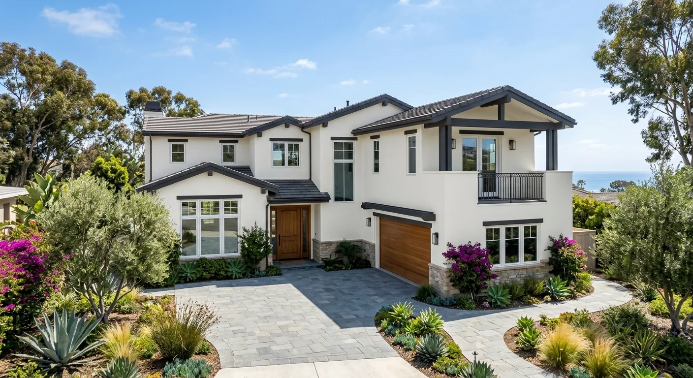exterior painting work, project example in Del Mar, CA
