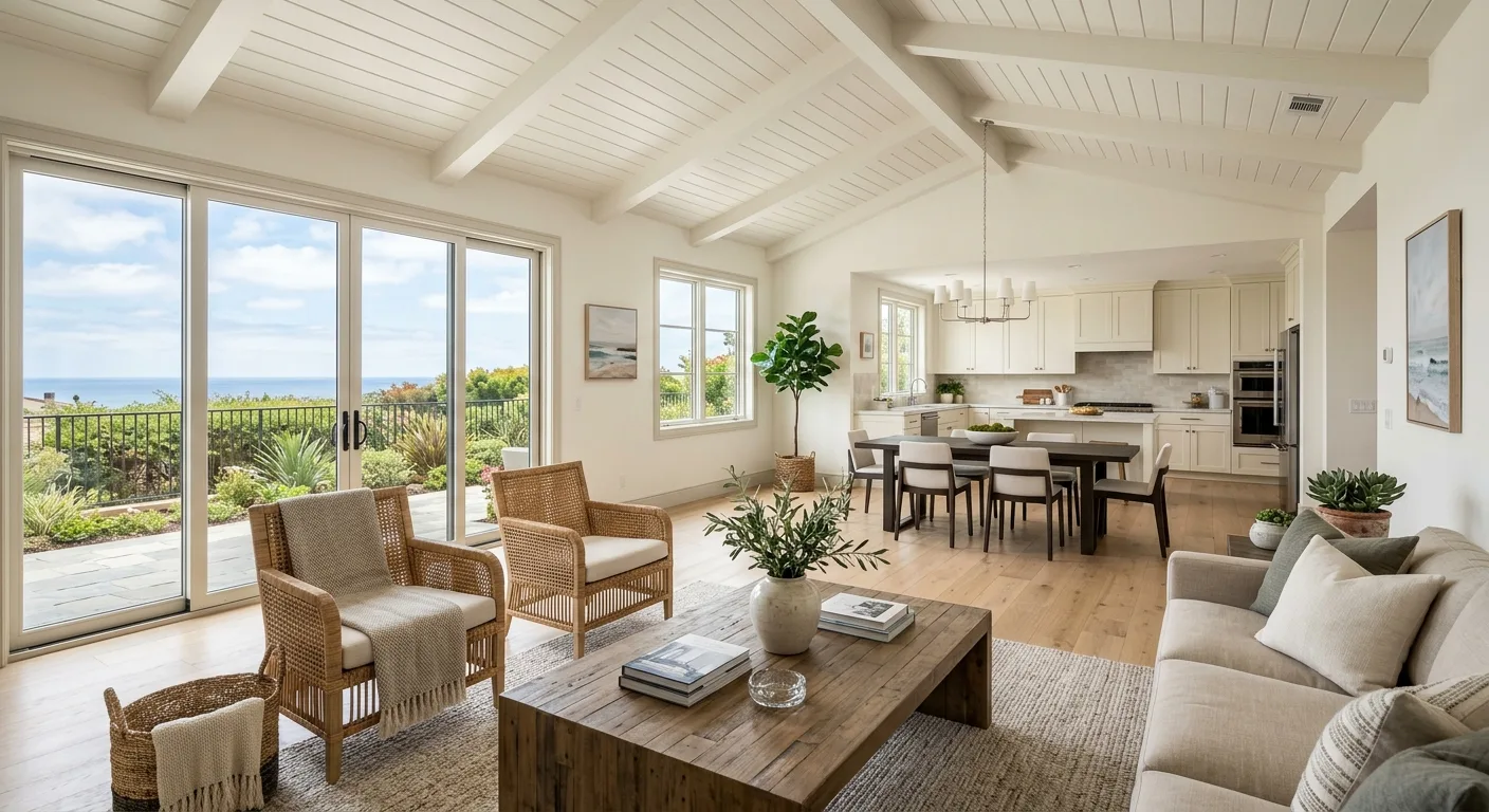 interior painting work, project example in Del Mar, CA