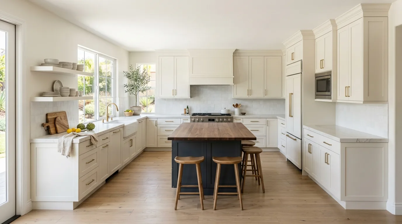 kitchen cabinet painting work, project example in Murrieta, CA