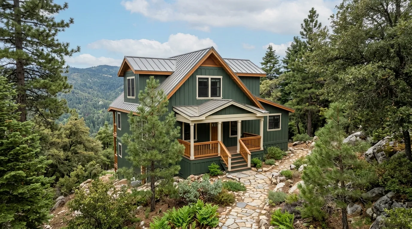 exterior painting work, project example in Palomar Mountain, ca