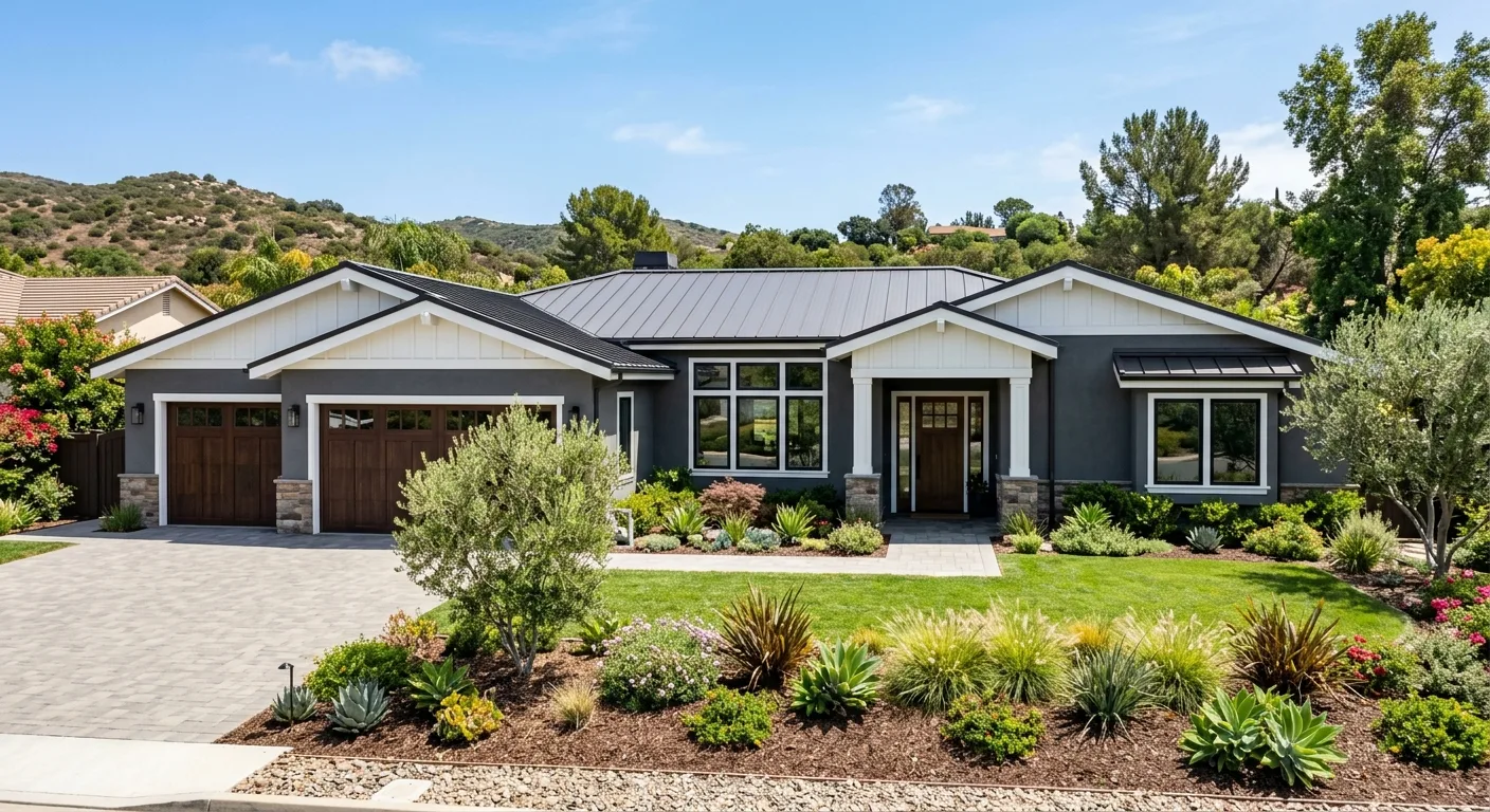 exterior painting work, project example in Poway, CA