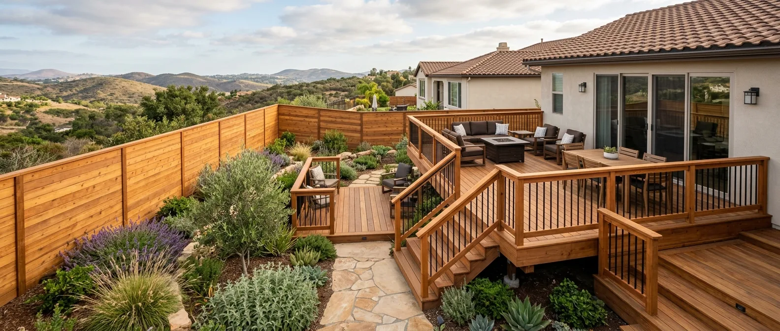 wood fences and decks work, professional service in vista, CA